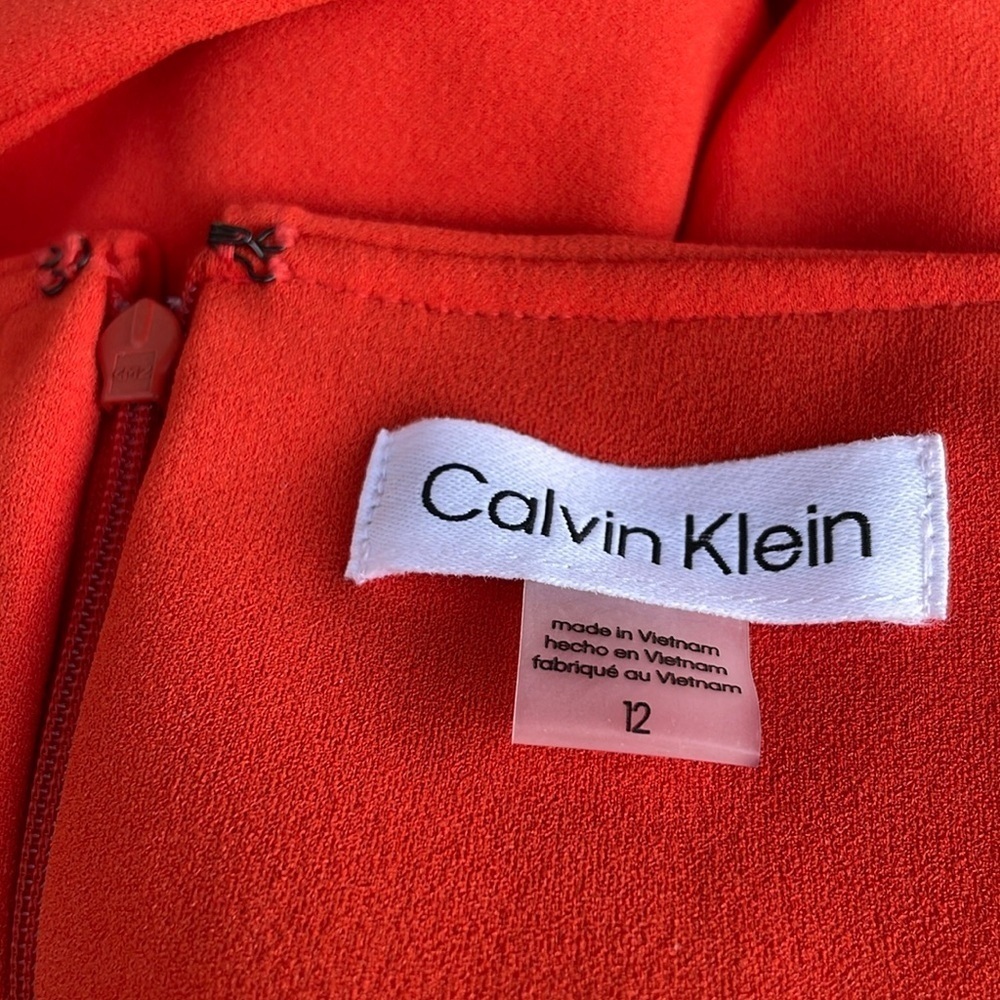 Calvin Klein‎ Sleeveless Orange / Tangerine Dress - Picture 7 of 10